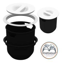 Lixeira Cozinha P/Embutir Redonda 8 LITROS Plástica 2 cores - METASUL ARQUITEC Lixeira Cozinha P/Embutir Redonda 8 LITROS Plástica 2 cores - METASUL ARQUITEC