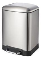 Lixeira Cromada Retangular Com Pedal 6 Litros