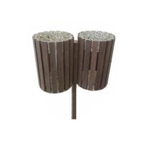 Lixeira de 1,5m marrom dupla 80 litros redonda / lc-24dc Lixeira de 1,5m marrom dupla 80 litros redonda / lc-24dc