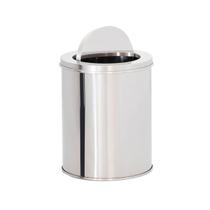 LIXEIRA DE AÇO INOX 16X23 05 LITROS Com Tampa Meia Esfera
