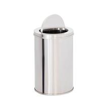 LIXEIRA DE AÇO INOX 30X70 50 LITROS Com Tampa Meia Esfera