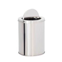 LIXEIRA DE AÇO INOX 40X70 88 LITROS Com Tampa Meia Esfera