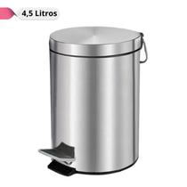 Lixeira de Aço Inox Redonda 4,5L Casa Banheiro Lixo Cesto Lixeira de Aço Inox Redonda 4,5L Casa Banheiro Lixo Cesto