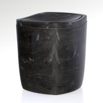 Lixeira de Banheiro Estilo Mármore 7L Preto - Top Line