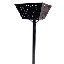 Lixeira De Calçada Grande 47x 47 cm Resistente A Chuva Preta Pintura Eletrostática Tela