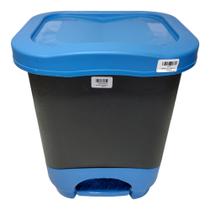 lixeira de cozinha com pedal e cesto removivel de 8 litros azul