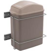 Lixeira de Cozinha Deslizante 8,8L de Embutir com Corrediça Lateral Giosul Cinza