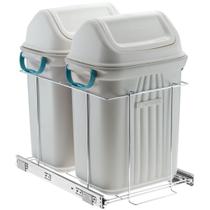 Lixeira de Cozinha Dupla 19L Deslizante Corrediças Telescópicas de Embutir no Armário Schmitt