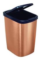 Lixeira de cozinha pia grande 9l tampa com trava click rosé Lixeira de cozinha pia grande 9l tampa com trava click rosé