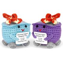 Lixeira de crochê Fire Doll, 2 peças com cartão de incentivo