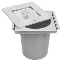 Lixeira De Embutir Clean Square Inox Balde Plástico 5L