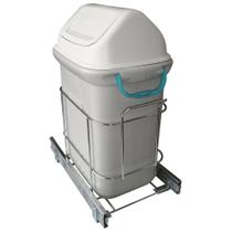 Lixeira De Embutir Deslizante 19L Para Cozinha 7078 Cromado