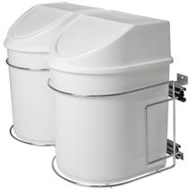 Lixeira De Embutir Deslizante Dupla 12L P/ Cozinha 7242 Inox