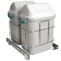 Lixeira De Embutir Deslizante Dupla 19L Para Cozinha 7079 CR