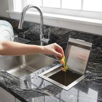 Lixeira de Embutir para Bancada 3L Inox 304 com Tampa Escovada - Kitchen Lar