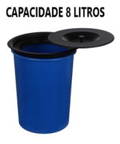 Lixeira De Embutir Pia Bancada 8 Litros Aço Inox Preta Black