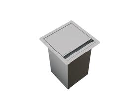 Lixeira de Embutir Quadrada Aço Inox para Bancada 3,9 Litros