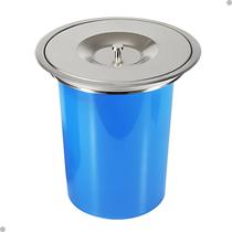 Lixeira de embutir redonda pia cuba cozinha aço inox escovado 5 litros