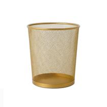 Lixeira de Escritorio, Cesto de lixo Aramado 10L Dourado Gv Office