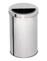 Lixeira De Inox 27litros Com Aro Meia Lua