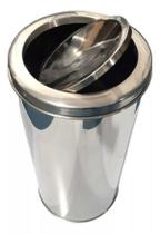 Lixeira De Inox Escritórios 23 Litros 24X50 Tampa Basculante