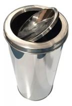 Lixeira de Inox p/ Escritórios, Condomínio e Áreas de Lazer com Tampa Basculante Flip-Top 31 Litros Lixeira de Inox p/ Escritórios, Condomínio e Áreas de Lazer com Tampa Basculante Flip-Top 31 Litros