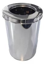 Lixeira De Inox Para Escritórios 23 Litros Tampa Aro 24X50 Lixeira De Inox Para Escritórios 23 Litros Tampa Aro 24X50