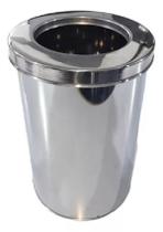 Lixeira De Inox Para Escritórios 23 Litros Tampa Aro 24X50 Lixeira De Inox Para Escritórios 23 Litros Tampa Aro 24X50