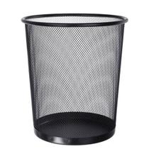 Lixeira de Metal Aramada Preta Cesto De Lixo 12 Litros