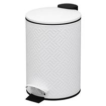 Lixeira de Metal Branca Paramount 12 Litros com Pedal e Cesto