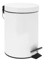 Lixeira De Metal Branca Redonda Com Pedal 3 Litros Lixeira De Metal Branca Redonda Com Pedal 3 Litros