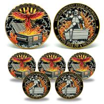Lixeira de moedas Challenge Fire Phoenix & Knight Design Lixeira de moedas Challenge Fire Phoenix & Knight Design