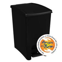 Lixeira de Pedal Dupla Abertura 10 Litros preta Astra