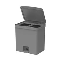 Lixeira De Pedal Ou 20L Duplo Compartimento Chumbo - Lx 4252 Lixeira De Pedal Ou 20L Duplo Compartimento Chumbo - Lx 4252