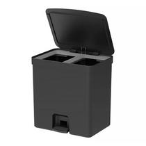 Lixeira de Pedal Trium 20 Litros com Duplo Compartimento Preto LX4250PTF - Ou