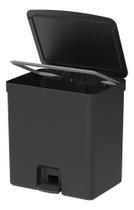 Lixeira de Pedal Trium 20L Dupla Preto - OU