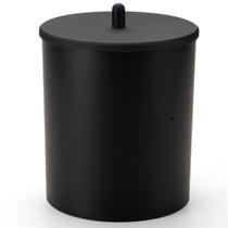 Lixeira de Pia Bancada Chão Banheiro Cozinha Lavabo Com Tampa Luxo 5 Litros Black Preta Arthi