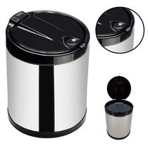 Lixeira de Pia Cesto de Lixo 2,5 litros Inox Click Cozinha Branca 3504 ou Preta 3506 com Tampa Viel