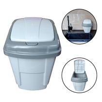 Lixeira de Pia Cesto de Lixo 4,5L Cinza Plástica Click Cozinha Tampa MB Lixeira de Pia Cesto de Lixo 4,5L Cinza Plástica Click Cozinha Tampa MB