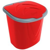 Lixeira de pia cozinha de plastico retangular vermelho 3l