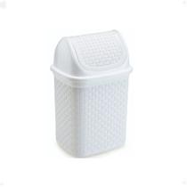 Lixeira de Pia Prática Branco Tampa Basculante Rattan 4,5L