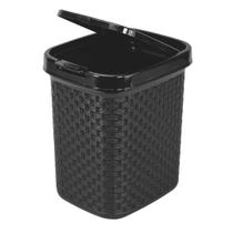 Lixeira De Pia Rattan Com Tampa 4,5 Litros Preto Nitron