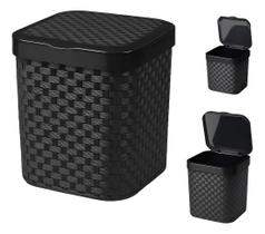Lixeira de Pia Rattan com Tampa Preta 05 Litros Arqplast