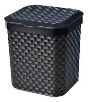 Lixeira de Pia Rattan com Tampa Preta 5 Litros