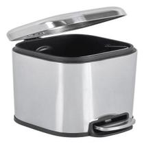 Lixeira De Piso 6 Litros Aço 20X21X21Cm Inox - Banheiro