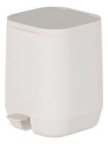 Lixeira De Piso Square Bege Com Pedal Plastico 6l 26x20x25cm