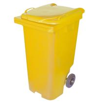 Lixeira de Plástico Amarelo com Rodas de 240 Litros - C240AM - JSN Lixeira de Plástico Amarelo com Rodas de 240 Litros - C240AM - JSN