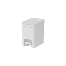 Lixeira de Plástico com Pedal Banheiro Cozinha Branco 6L Ou