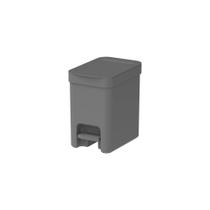 Lixeira de Plástico com Pedal Banheiro Cozinha Chumbo 6L Ou
