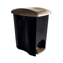 Lixeira de Plástico com Pedal Plasútil Ecoblack Preta e Dourada 7L Lixeira de Plástico com Pedal Plasútil Ecoblack Preta e Dourada 7L